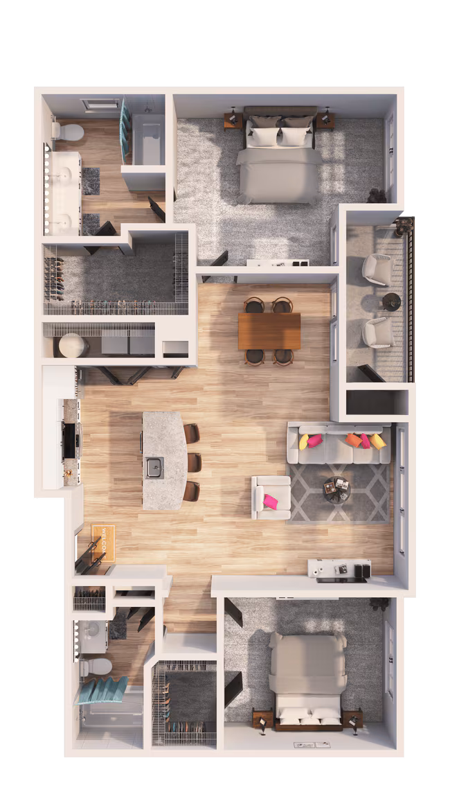 B2B Renovated 1135 floor plan